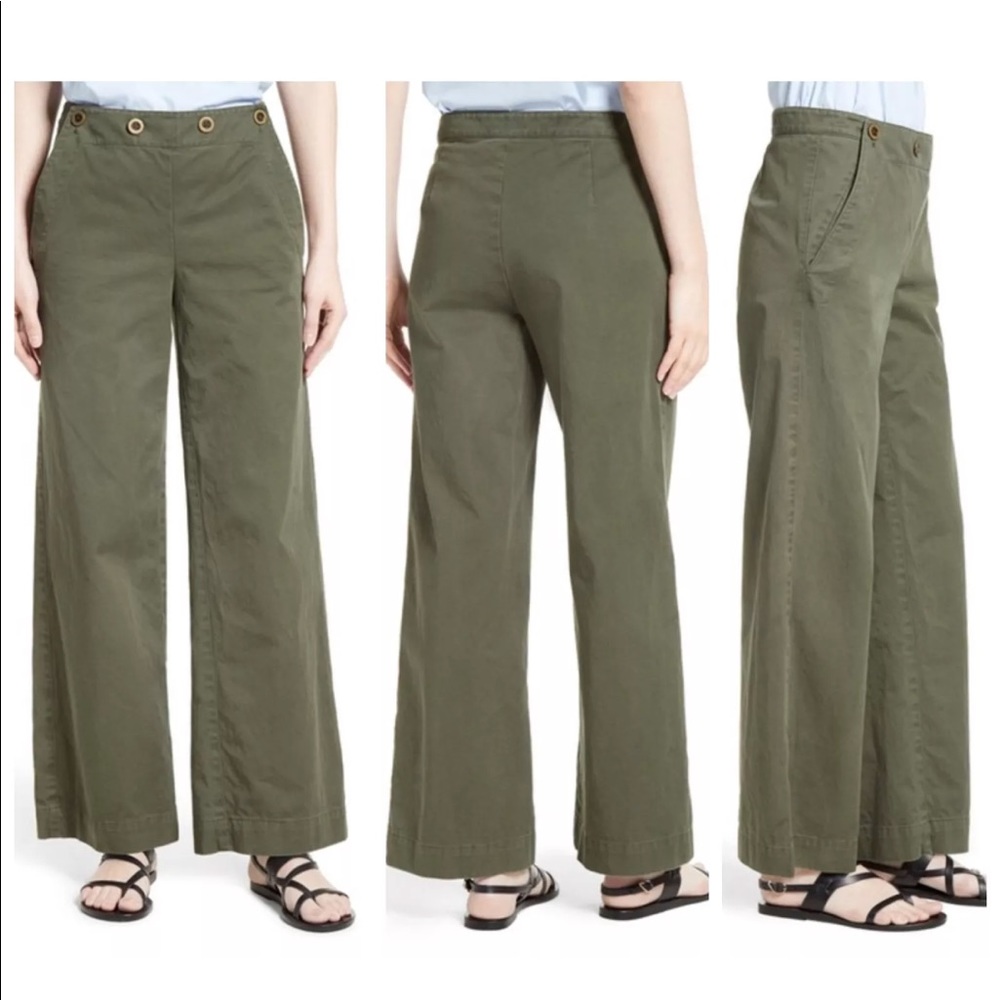 NEW Theory Namid TS Washed chinos green pants